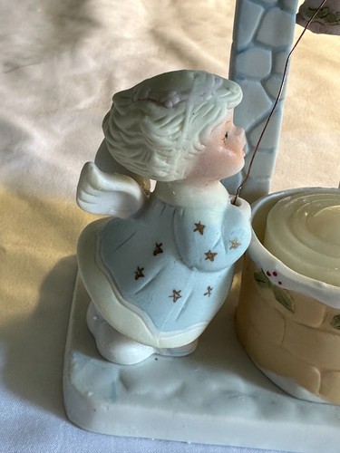 PASTEL PRETTIES YULETIDE ANGEL CANDLE HOLDER W/ VOTIVE CANDLE FINE PORCELAIN BIS - Picture 10 of 16