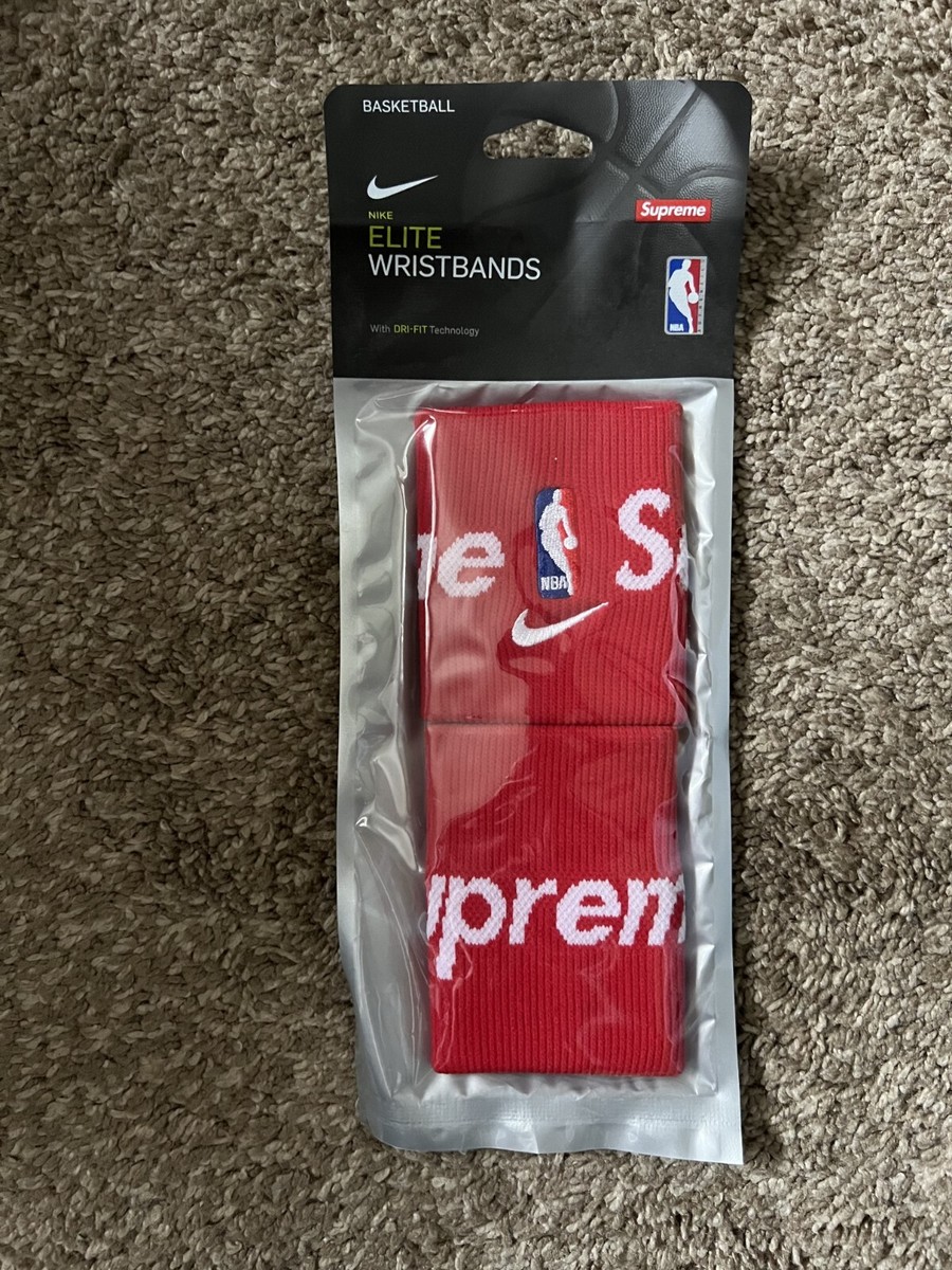 Supreme - Supreme®/Nike®/NBA Wristbands Red Supreme Nike NBA Wristbands (Pack Of 2) Red – YankeeKicks Online