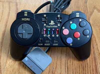 HORI Fighting Commander PS1 PlayStation 1 Turbo Controller Black