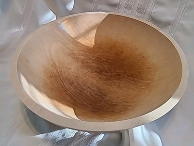 BOWL Vermont made Natural Wood Bowl  Extra Large Fruit Nut Dough Hand Made 14.5''