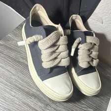 Rick Owens Bozo Mens Canvas Sneakers Black US...