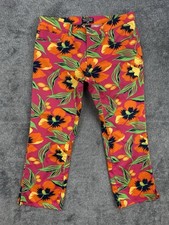 Vintage Polo Jeans Co Ralph Lauren Cropped Floral Pants Multicolor Women Size 6