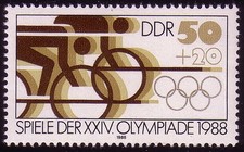 3188 Olympische Sommerspiele 50+20 Pf Radfahren, postfrisch **