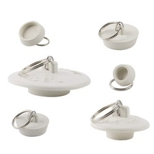 Drain Stopper 6 Pieces Rubber Kitchen Sink Plug Pull Ring White Hibbent Bathtub