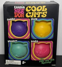 Schylling NeeDoh Teenie Cool Cats 4-Pack Kittens Stress Fidget Sensory Toy - New