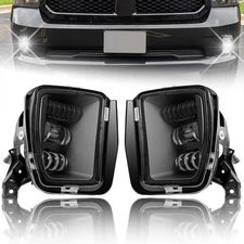 Fits For 2013-2018 Dodge Ram 1500 LED Fog Light DRL Front Bumper Lamp Clear Lens