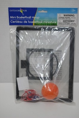 Outdoor Fun Mini Basketball Hoop Set Orange Ball Net Plastic Toy New Sealed