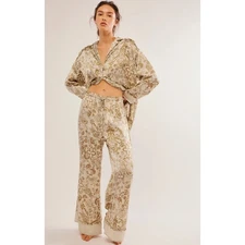 Robert Louis Floral Leopard Print Pajama Set Womens XL Lounge Sleepwear