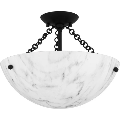 Quoizel QSF6751 Baylor 3 Light 15"W Semi-Flush Bowl Ceiling - Black - Picture 5 of 9