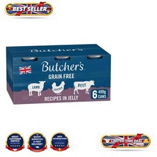 Gourmet Jelly Recipes for Dogs, 6 x 400g - All-Natural Adult Nutrition 3.75 per kilo
