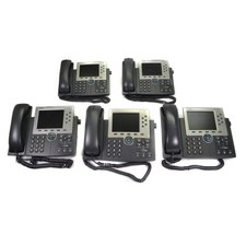 Lot of 5 Cisco CP-7965G Unified IP Phone 7965 VoIP w/ Handset, and Stand