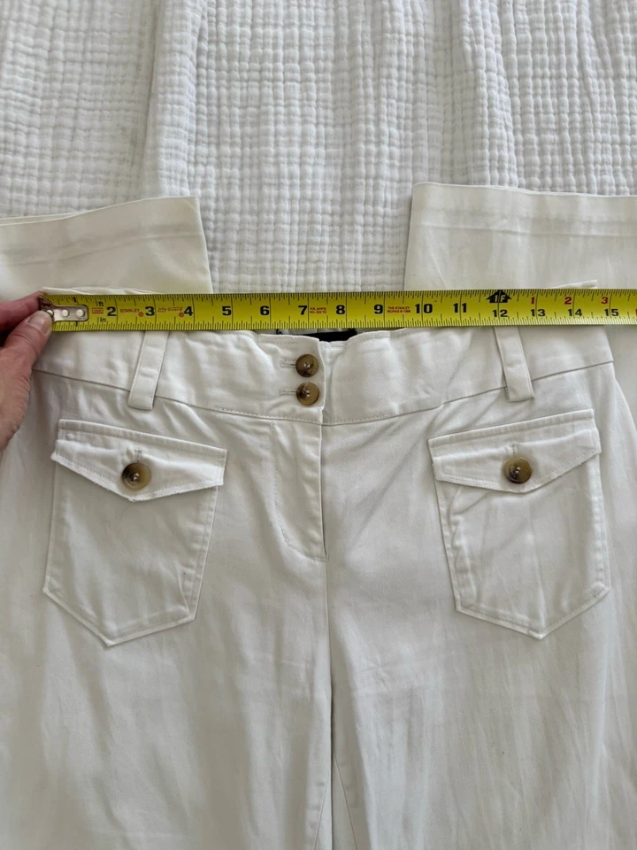 Dolce & Gabbana Women’s White Cotton/Elastine Pants With Button Pockets - Image 3 of 4