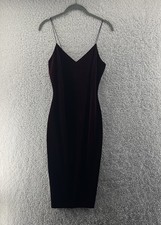 Women  s Red Velvet Midi Slip Dress Size Medium Whimsigoth Dark Romantic V-Neck