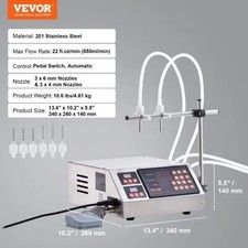 VEVOR Liquid Filling Machine, 5-650ml Filling Capacity, Automatic Bottle Filler.