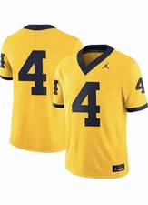 JORDAN NIKE MICHIGAN WOLVERINES 4 SIZE 3X FOOTBALL JERSEY YELLOW DRI FIT NCAA