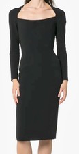 Dolce & Gabbana Black Slim Stretch Sheath Pencil Dress Size 44