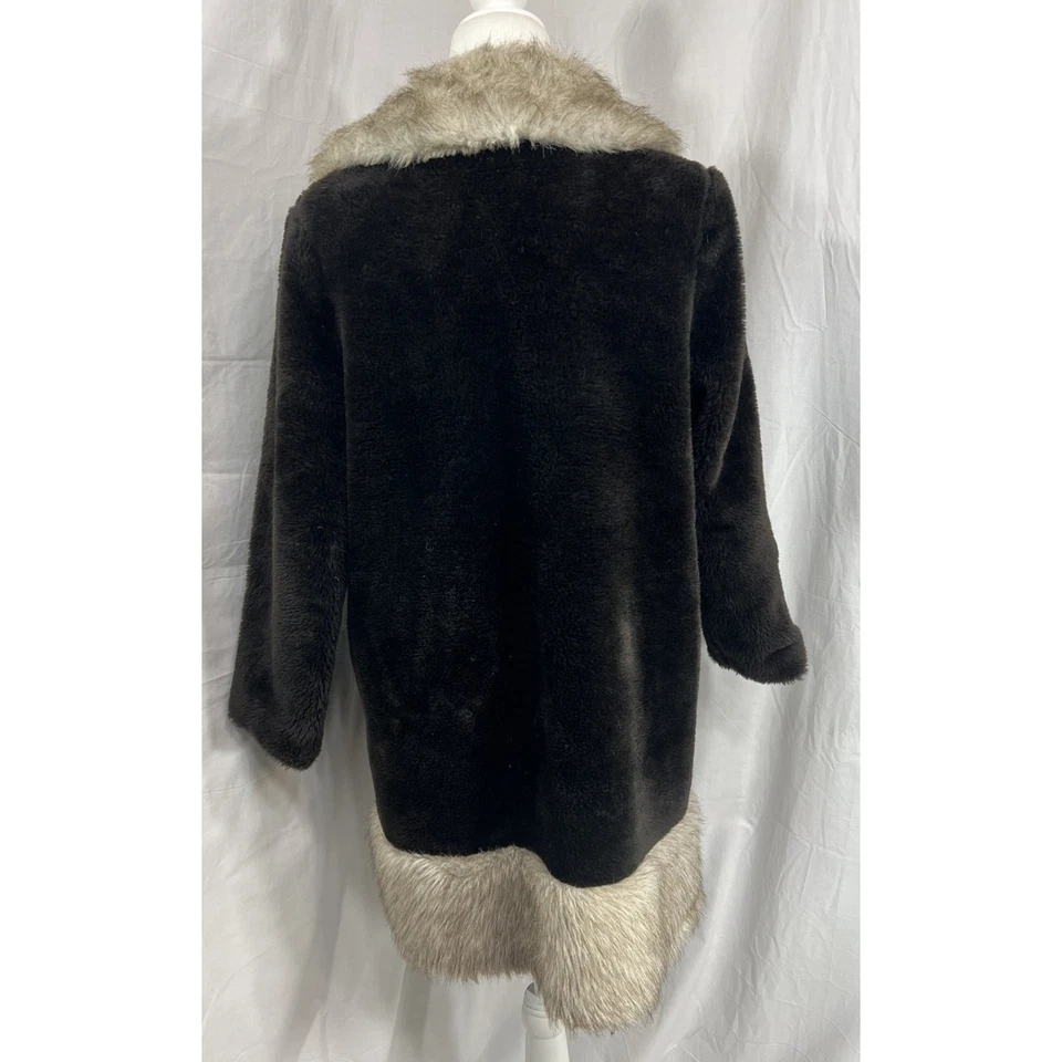 Abrigo Hippie Vintage Años 70 Piel Sintética Doble Pecho Marrón Talla Mediana Penny Lane Foto 2 de 4