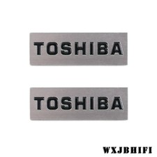 Toshiba Turntable For Dust Cover Metal Logo Badge 38mm(1.49"X12.5mm(0.49")silver