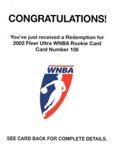 2002 Ultra WNBA #106 Tamika Williams Rookie Redemption