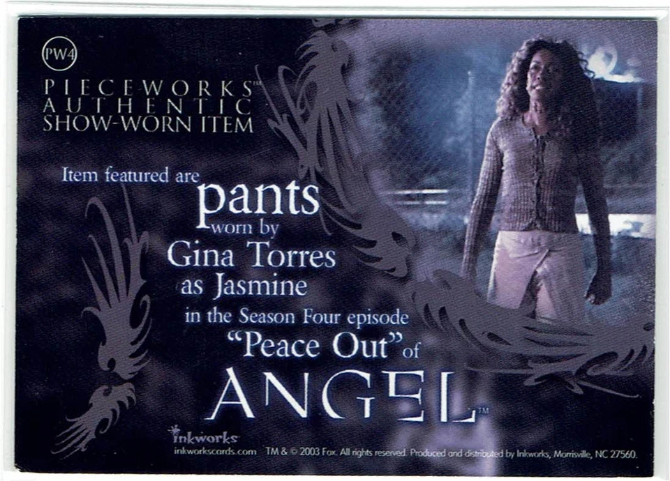 Angel Season 4 2003 Inkworks Pieceworks Costume Card PW4 Gina Torres as Jasmine - Image 2 of 2