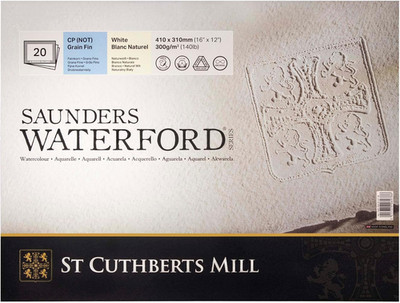 Saunders Waterford Watercolor Paper T46330051011E 300 G/M², Fine Grain, Watercol