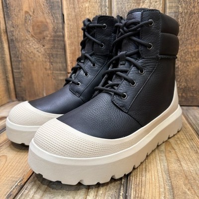UGG NEUMEL HIGH WEATHER HYBRID LEATHER BOOTS MEN'S US 9 BLACK/BIRCH