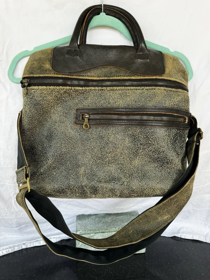 Jas M.B. Ferragem de bronze couro encerado rachado designer britânico London IBW Ltd. - Imagem 4 de 4