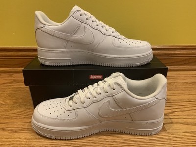 Nike Air Force 1 Low x Supreme White (CU9225-100) Men's Size 9.5