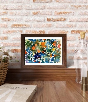 Original watercolor painting « Oranges on the tree» 15x10 cm. By I. Tarasova