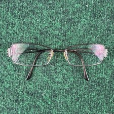 Versace Gold Metal Rectangular Glasses Medusa Temple Italy MOD1117B 51 17 135