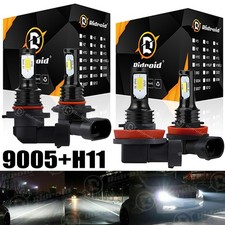 H11 9005 Led Headlight Kit Combo Bulbs 10000k Highlow Beam Super Bright White