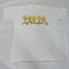 Vintage Warner Brothers Tweety Bird 1993 Shirt White Single Stitch Size M