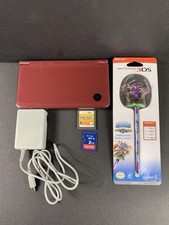 Nintendo DSi XL Burgundy Red Handheld System w/ Charger, SD Card, Mario Party