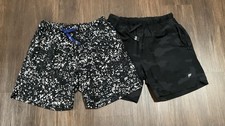 Fabletics Men  s The One Short 7in Lot 2 Pairs Camo/Paint Splatter 28  /30  Lined
