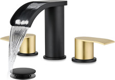 Waterfall 8 Inch Widespread Bathroom Faucet Set Bathroom Sink Faucet 3 Hole 2 Ha