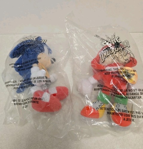 Vintage New/Old Stock Sealed Sonic The Hedgehog & Knuckles Denny's Plush NEW - Afbeelding 1 van 5