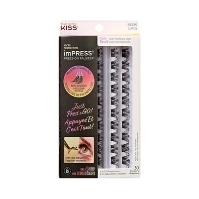 Kiss Impress False Eyelashes Lash Clusters Falsies Curly 10Mm-14Mm Includes 30