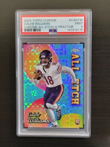 2024 Topps Chrome #caecw Caleb Williams RC All Etch X-Fractor Bears PSA 9