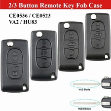 POSSBAY 2 3 Button Remote Key Fob Case CE0536 CE0523 – Black, Uncut Blade