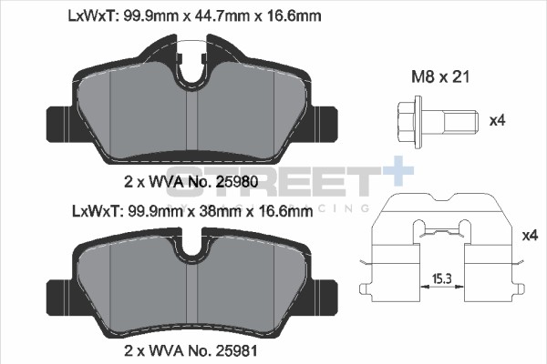 BremsbeläGe Mini Mini (F55) Cooper Bj. 07/14 Kw 100 PS 136 - Pagid Racing Street-image