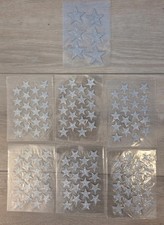 Bulk Lot Assorted Silver Glitter Star Stickers - Craft Decals / 7 Sheets