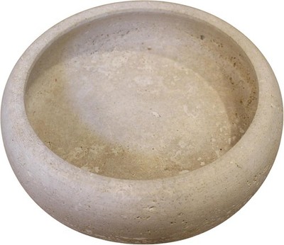 Travertine Decorative Bowl, 7.5  Natural Stone Candy Bowl, Coffee Table