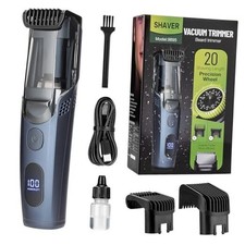 Vacuum Beard Trimmer for Men with 20 Length and Styles Adjustable, Built-in