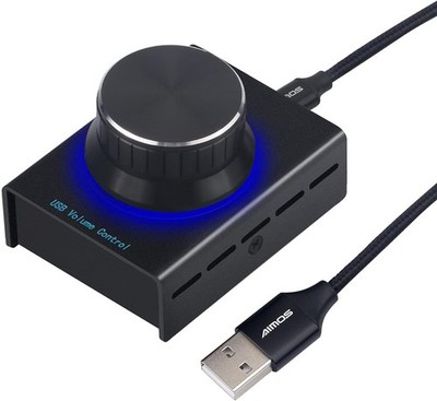 USB Lautstärkeregler für Computer Lautsprecher mit Mute-Funktion Schwarz