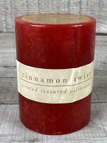 Pier 1 Imports 14 oz Scented Pillar Candle - 3 x 4 - Cinnamon Twist - New 60 hrs
