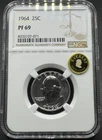 1964 PROOF WASHINGTON SILVER QUARTER NGC PF69 03EC26