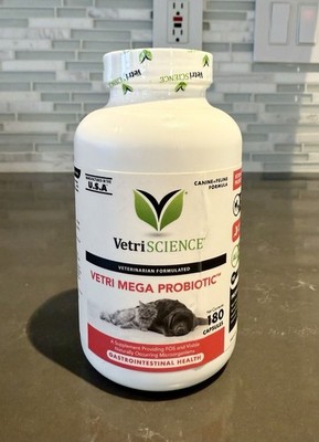 VetriScience Vetri Mega Probiotic for Dogs Cats 180 Capsules