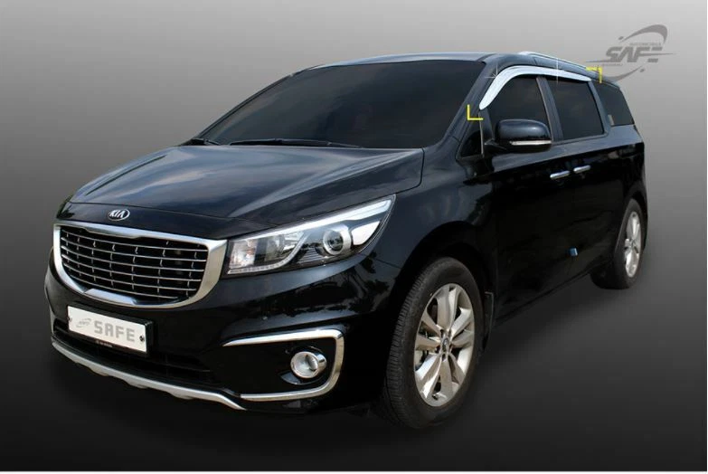 Juego de 4 piezas de visera de ventilación de ventana cromada K623 para KIA Sedona 2016-2021 Foto 3 de 4