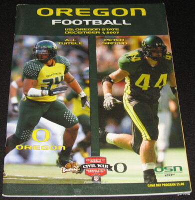 OREGON DUCKS 2007 OREGON STATE BEAVERS FOOTBALL PROGRAM PETER