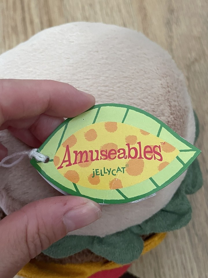 NEW Jellycat Amuseable Burger Soft Toy Comfort Novelty Food Plush